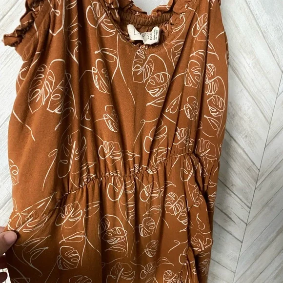 Orange Asymmetrical Ruffled Sundress - Picture 5 of 9